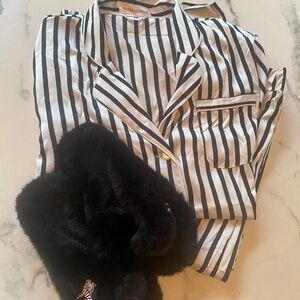 Olivia Von Halle Striped Pajama Set